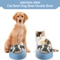 thumbnail image 4 of Cuenco de acero inoxidable para gatos y perros, con protección para las vértebras cervicales y boca oblicua, cuenco para comida para mascotas., 4 of 5