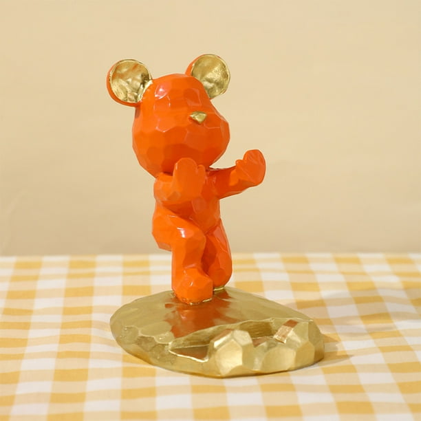 Soporte Para Teléfono Soporte para teléfono con forma de oso, antideslizante, con estatua bonita, para escritorio de dormitorio (naranja) Wdftyju Libre de BPA