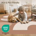 thumbnail image 4 of ODIKA 6'x9' Orange Abstract Terracotta Design Washable Area Rug Modern Geometric Shapes with Leaf Accent Non-Slip, Chair-Friendly, for Dining Room, Under Table, Office Décor, 4 of 7