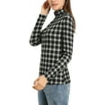 thumbnail image 4 of INSPIRE CHIC Blouse Décontractée à Carreaux pour Femme à Col Roulé Ajustée à Manches Longues, 4 of 6