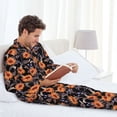 thumbnail image 6 of Sikiie Sunflowers Mens Pajama Set, Soft Warm Long Sleeve Sleepwear, Cozy Button-Down Pjs for Men-X-Large, 6 of 7
