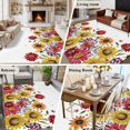 thumbnail image 6 of Area Rug 60×96in, Summer Yellow Red Chrysanthemum Floor Carpet Living Room Rug, Watercolor Pastoral Floral Non-Slip Welcome Mat Indoor Rugs for Bedroom Dining Room, 6 of 9