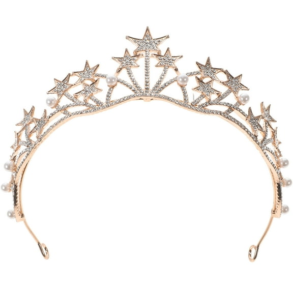 IMIKEYA 1Pc Elegant Golden Fairy Tiara with Rhinestone for Wedding and Party