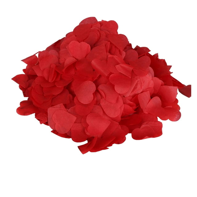Bewildely Amor Corazones Confeti Artesanía Atmósfera Atrezzo Adorno de boda Globo Relleno Papel Celebración Compromiso Boda Ducha Kits de decoración para fiestas Rojo