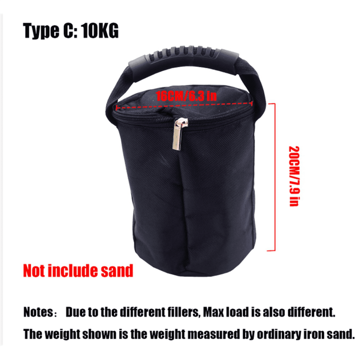 2X Adjustable Kettlebell Power Sandbag Fitness Weightlifting Dumbbell with Handle Gym Yoga Workout Sand Bag,10Kg