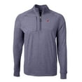 thumbnail image 2 of Men's Cutter & Buck Heather Navy Chicago Cubs Adapt Eco Knit Stretch Recycled Quarter-Zip Pullover Top, 2 of 3
