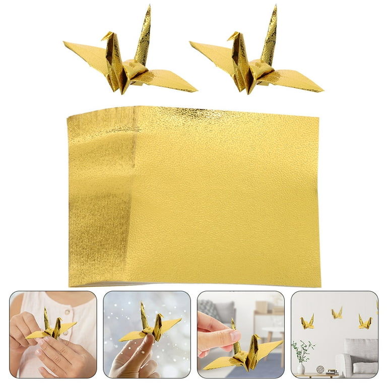 Hohopeti 100pcs Semi-finished Gold Ingot Origami Paper Gold Construction  Paper Oragami Paper Foil Paper Diy Sacrificing Paper Ingots Tomb-sweeping