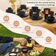 thumbnail image 5 of Homienly 40-Piece Wheat Straw Dinnerware Set, Service for 8, Reusable Plates, Bowls & Cups, Lightweight, Microwave & Dishwasher Safe, Black, 5 of 8