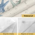 thumbnail image 4 of No Hook Shower Curtain with Snap in Liner, Blue Green Sea Starfish Waterproof Bath Curtain Double Layers with See Through Top Window, Marine Life on Retro Linen Hotel Shower Curtains 48x72in, 4 of 9