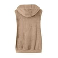 thumbnail image 3 of Lovskoo 2024 Womens Fuzzy Fleece Vest Cozy Sleeveless Winter Warm Vests with Pocket Zip Up Hooded Waistcoat Outerwear Khaki, 3 of 6