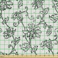 thumbnail image 2 of Floral Fabric by the Yard, Continuos Flower Ornaments Grunge Style Elements in Pastel Tones Illustration, Upholstery Fabric for Dining Chairs Home Decor Accents, Pearl and Grey by Ambesonne, 2 of 5