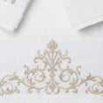 thumbnail image 4 of Authentic Hotel and Spa  Turkish Cotton Scrollwork Embroidered 3 piece Towel Set Teal, 4 of 5