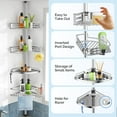 thumbnail image 6 of Corner Shower Caddy Tension Pole: Quick Installation  Rustproof Bathroom Organizer Shelves for Bathtub Shampoo Storage, 6 of 7