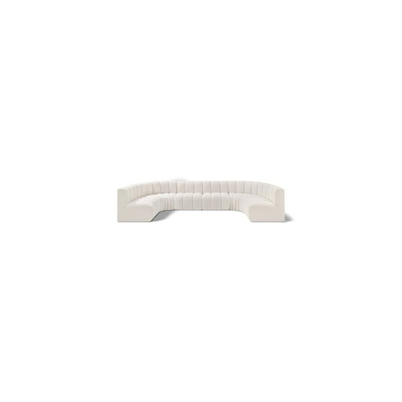 Meridian Furniture Arc Cream Boucle Fabric Modular Sectional