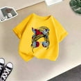 thumbnail image 5 of LUOGENLI Girls Tops Size 8-10 Summer Kid Girls Cute Print Graphic Round Neck Short Sleeve Tee Summer Casual T Shirt Tops Teen Girls Tops Size 14-16 Girls Summer Tops Yellow 11-12 Years, 5 of 5