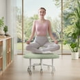 thumbnail image 4 of Pinmoco Ergonomic Cross Legged Swivel Chair, Adjustable Height and Egg- Shaped, Meditation& ADHD Chair with Back Support, Home and Office, Teddy Fabric, Macaron Green, 4 of 9