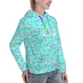 thumbnail image 6 of Lsque Seashell And Starfish Pattern Casual Women's Hoodie,Hooded Sweatshirt with Kangaroo Pocket,Pullover Hoodie with Eye-catching Drawstrings-Small, 6 of 7