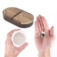 thumbnail image 4 of Unique Bargains 1 Pc 4 Grids Push-Pull Pill Case Detachable for Travel Brown, 4 of 6