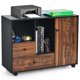 thumbnail image 1 of Costway Armario giratorio en estilo industrial, armario portátil en estilo retro con puerta, 2 compartimientos abiertos y 2 cajones, despensa para cocina, archivo para casa y oficina, 1 of 6