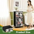 thumbnail image 2 of 4 Drawer Vertical Storage Dresser Abstract drawn drawn folk flower groovy set posters trendy retro with Wood Top Fabric Pull Drawers, 2 of 8