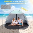 thumbnail image 4 of Costway Beach Tent Sun Shelter with Canopy Pop-Up 5-6 Person UPF50+ Sun Protection Green, 4 of 9