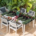 thumbnail image 2 of Black Christmas Table Cloths for 3 Foot Rectangle Tables, Xmas Tree Ball Snowflake Winter Gifts Patio Waterproof Elastic Fitted Tablecloths, Washable Rectangular Table Cover for Camping, 2 of 8