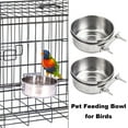 thumbnail image 2 of Soumake 1/2Pcs Small Bird Cage Feeding Bowl with Clamp Stainless Steel Water Food Dish Pet Feeder Coop Accessories for Parrot Cockatiel Macaw Lovebirds, 2 of 5