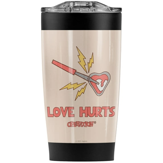 Operation/Love Hurts Stainless Steel Tumbler 20 oz Coffee Travel Mug/Cup, Vacuum Insulated & Double Wall with Leakproof Sliding Lid | Great for Hot Drinks and Cold Beverages