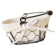 thumbnail image 4 of Cesta de alambre para almacenamiento de pan, mango de madera plegable con forro de tela, cestas para servir alimentos, cosméticos, joyería, aperitivos, ovalada, 4 of 12