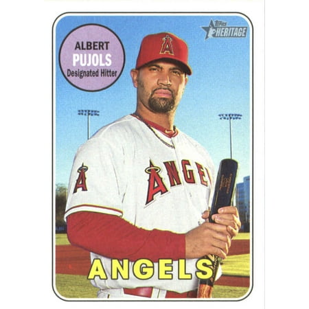 Albert Pujols Baseball - 2018 Topps Heritage #59 Albert Pujols Los Angeles Angels Baseball Card