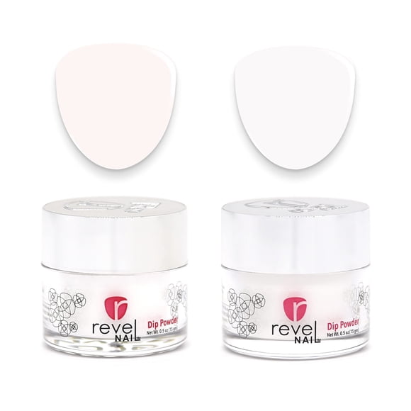 Revel Nail Dip Powder - Esmalte de uñas en polvo transparente y francés resistente a las astillas en polvo para uñas con vitamina E y calcio Manicura DIY Vivien & Veronica