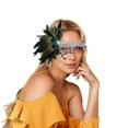 thumbnail image 1 of GDREDA Elegant Masquerade Featuring Delicate Lace Shimmering And Decorative Feathers For White,One Size, 1 of 4