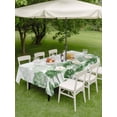 thumbnail image 5 of 60x102 Inch Outdoor Tablecloth with Umbrella Hole Zipper Rectangle Green Forest Rectangular Tablecloths Outside Waterproof Farmhouse Botanical Tree Scenery Watercolor Patio Table Cover for Picnic, 5 of 8