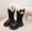 Black, variant on Eltusu Girls Riding Boots Mid Calf, Bow Warm Winter No Slip Windproof Boots Black Size 9.5 Little Kids