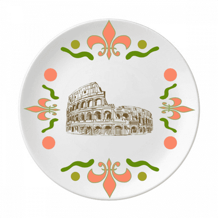 

Italy Rome Landmark Sketch Landscape Flower Ceramics Plate Tableware Dinner Dish