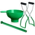 thumbnail image 1 of Canning Supplies Starter Kit - Home Canning Kits Set for Beginners - 3 Pieces Including Wide Mouth Jar Funnel, Magnetic Lid Lifter, Stainless Steel Jar Lifter-Green, 1 of 7