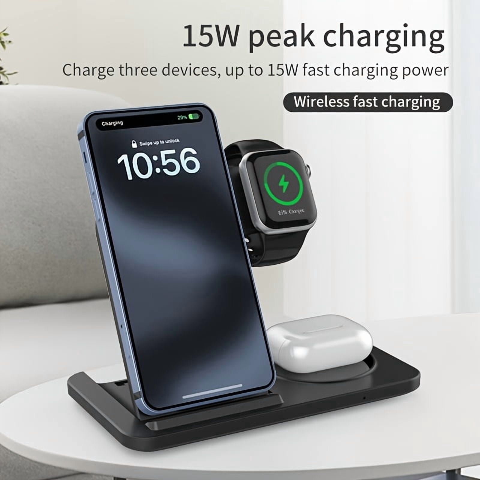 3-In-1 Foldable Portable Wireless Charger Suitable for Iphone, for Samsung And Other Wireless Charging Models, for Apple Watch, for Airpods