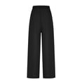 thumbnail image 3 of XFLWAM Women's Plus Size Wide Leg Pants Elastic Waist Loose Fit Casual Pants with Pockets S, 3 of 5