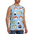 thumbnail image 2 of Haiem Men's Kawaii Sushi Print Tank Tops Summer Sleeveless Cut Off Workout T-Shirts Fitness Vest Athletic Undershirts-3X-Large, 2 of 8