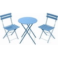 thumbnail image 7 of KAMEROUT 3-Piece Folding Bistro Set with 2 Chairs and 1 Table for Patio, Yard, Blue, 7 of 7