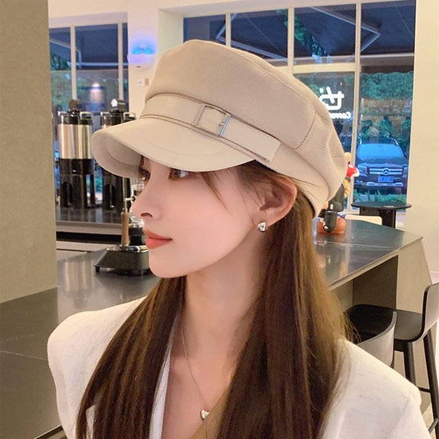 Nouveau Chapeau Mode Version Marine Visage Xiaoping Top Hat Automne et Hiver Peau Rétro British Journal Hats