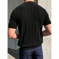thumbnail image 6 of Men'S Round Neck Short Sleeve Thin Bottoming Shirt Casual Ribbed Knitted Pullover Top Solid Color T-Shirt, 6 of 7