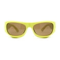 thumbnail image 2 of 90s Styling Sport Wrap Runway Trend Plastic Sunglasses Lime Green - Brown, 2 of 4
