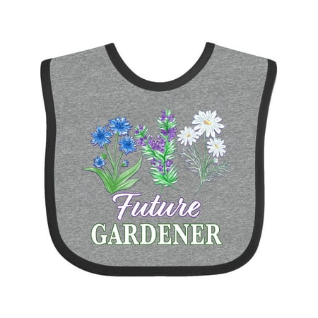 

Inktastic Future Gardener with Wildflowers Gift Baby Boy or Baby Girl Bib