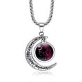 thumbnail image 1 of Collar con colgante luminoso de acero inoxidable SBSGV con luna creciente y doce signos del zodiaco que brillan en la oscuridad, Virgo, 1 of 5