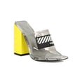 thumbnail image 1 of Women Vogue77 Perspex Open Toe Chunky Block Heel Mule Sandal 18592, 1 of 6