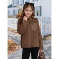 thumbnail image 4 of Usaibhir Girls Fleece Jacket Sherpa Fall Winter Full Zip Fuzzy Coat Outwear with Pockets 5-14T, 4 of 8