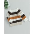thumbnail image 3 of Wassery Baby Girl Boy Knit Sweater Toddler Long Sleeve Crew Neck Contrast Color Knitted Sweater Infant Fall Winter Warm Knit Pullover Sweater 6M-4T, 3 of 8