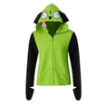 thumbnail image 1 of Disfraz de cosplay con capucha Saniplaycos Zim Invader para niña, color verde, 1 of 7