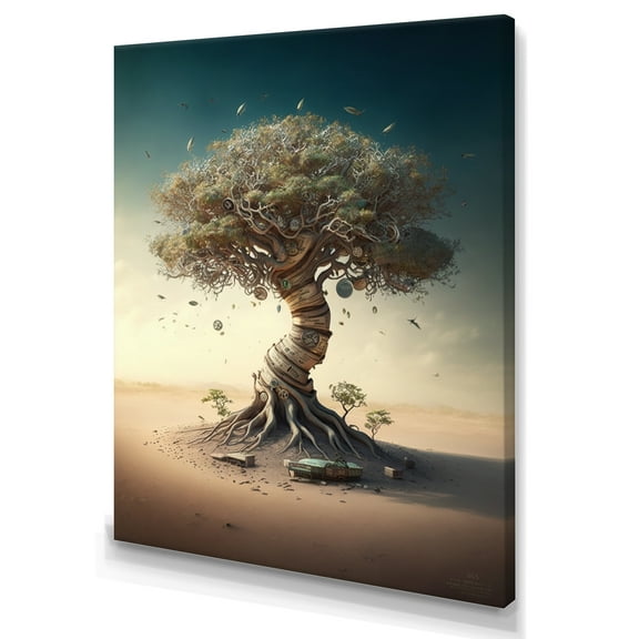 Designart Bonsai Tree On Sand III Canvas Wall Art